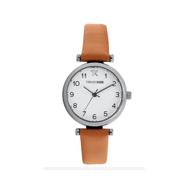 Montre Trendy Kiss Femme Romy Acier Cuir Marron TC10134-01 Montre Trendy Kiss Femme Romy Acier Cuir Marron TC10134-01