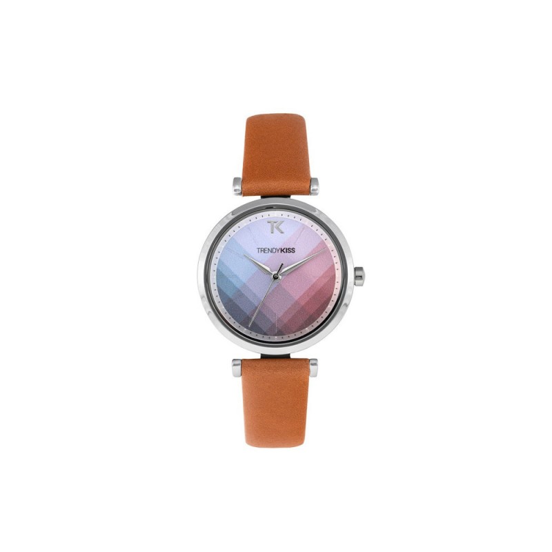 Montre Femme Trendy Kiss Quartz Bracelet Marron Cadran Bleu-TC10130-08 Montre Femme Trendy Kiss Quartz Bracelet Marron Cadran Bleu-TC10130-08