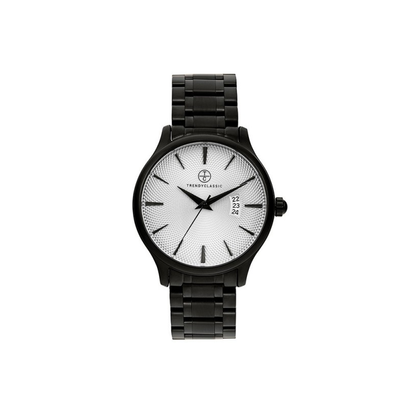 Montre Homme Trendy Classic Quartz Bracelet Noir Cadran Gris-CM1051-01 Montre Homme Trendy Classic Quartz Bracelet Noir Cadran Gris-CM1051-01
