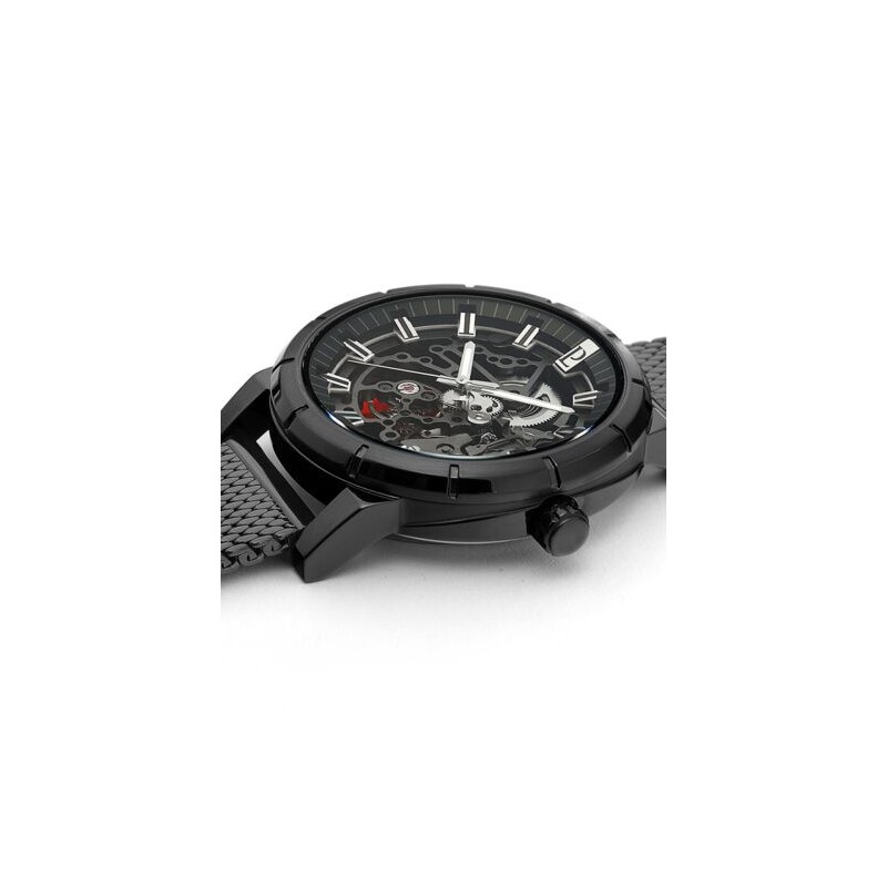 Coffret Montre Pierre Lannier Automatic Homme Acier Milanais Noir 440B438
