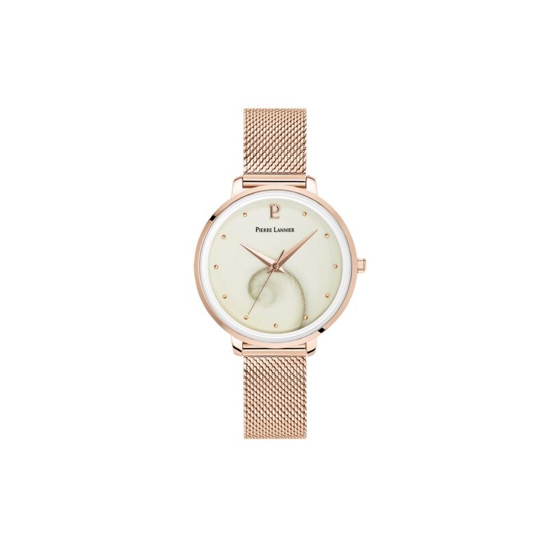 Pierre Lannier Montre Femme Ocean Acier Doré Rose Milanais 029L998 Pierre Lannier Montre Femme Ocean Acier Doré Rose Milanais 029L998