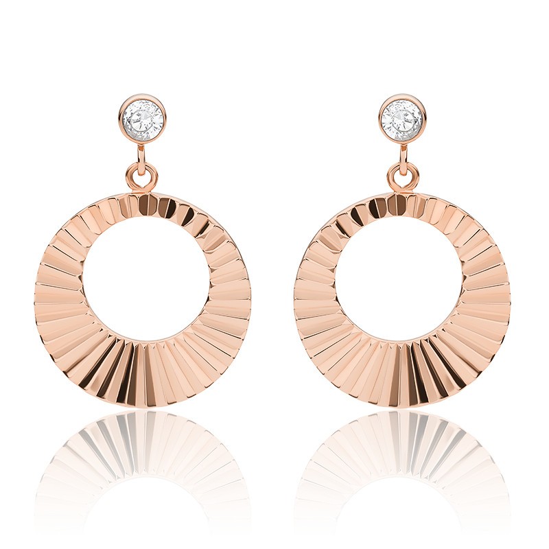 Fossil Femme Boucles D'Oreilles Acier Doré Rose Et Strass JF03544791 Fossil Femme Boucles D'Oreilles Acier Doré Rose Et Strass JF03544791
