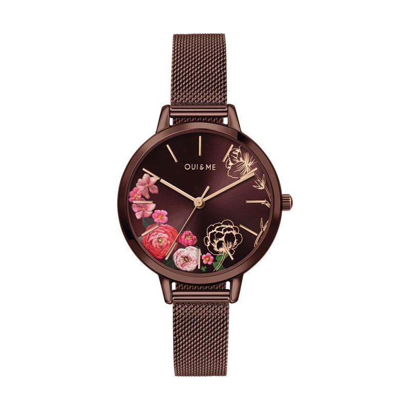 Oui & Me Fleurette Montre Femme Acier Marron Milanais ME010159 Oui & Me Fleurette Montre Femme Acier Marron Milanais ME010159