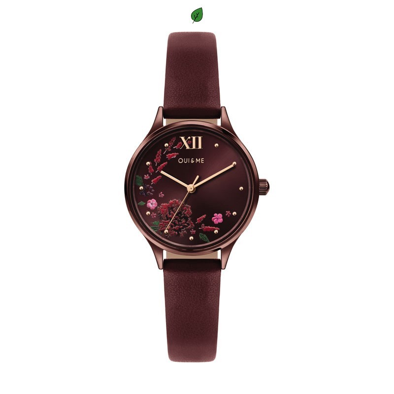 Oui & Me Minette Montre Femme Acier Bordeau Cuir Bordeau ME010237 Oui & Me Minette Montre Femme Acier Bordeau Cuir Bordeau ME010237