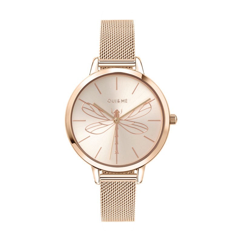 Oui & Me Amourette Montre Femme Acier Doré Rose Milanais ME010035 Oui & Me Amourette Montre Femme Acier Doré Rose Milanais ME010035