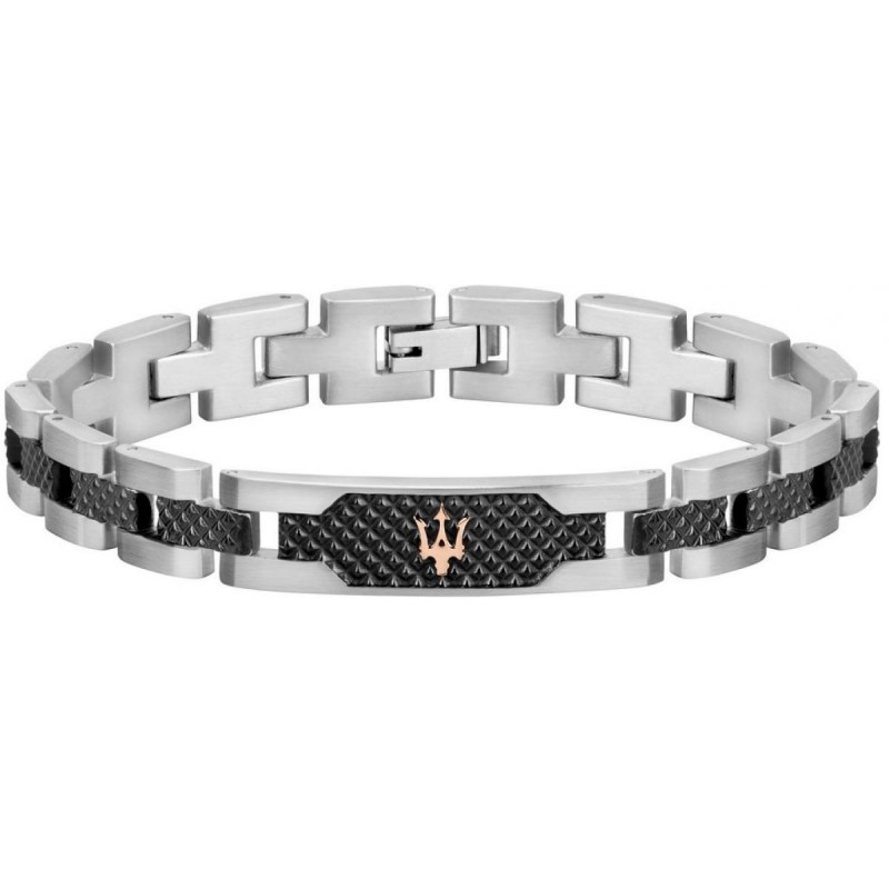 Maserati Bracelet Homme Acier PVD Noir JM419ASC01