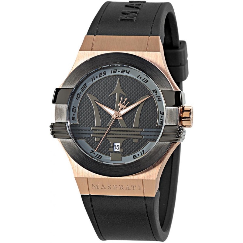Maserati Montre Homme Potenza Acier Bicolore Résine Noire R8851108002 Maserati Montre Homme Potenza Acier Bicolore Résine Noire R8851108002