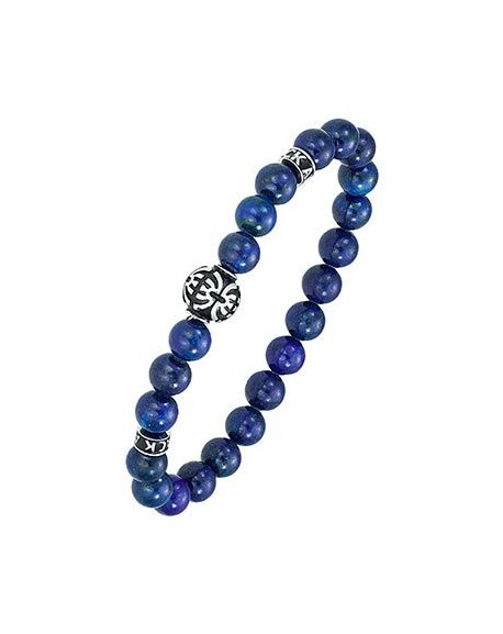 All blacks Bracelet Homme Acier Et Perles Bleu 682180
