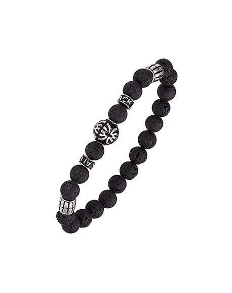All blacks Bracelet Homme Acier Boules Noires 682181