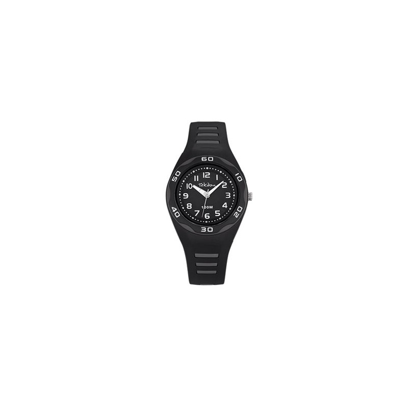 Tekday Montre Junior Silicone Noir Et Beige 653493