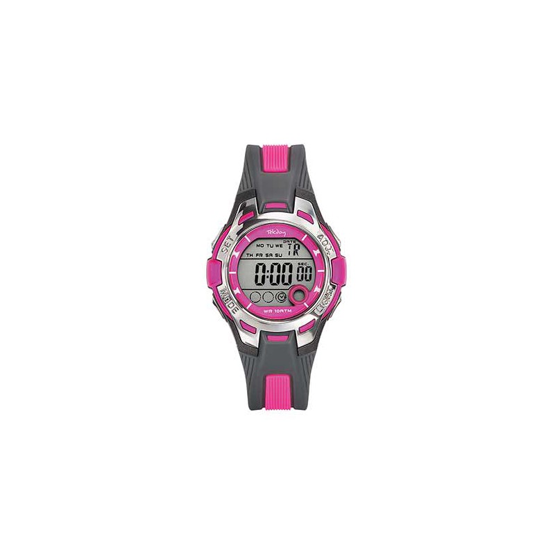 Tekday Montre Junior Silicone Noir Et Rose 653941