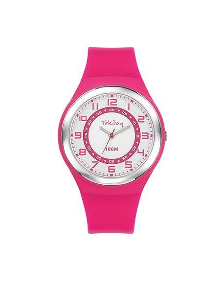 Tekday Montre Femme Silicone Rose 654653