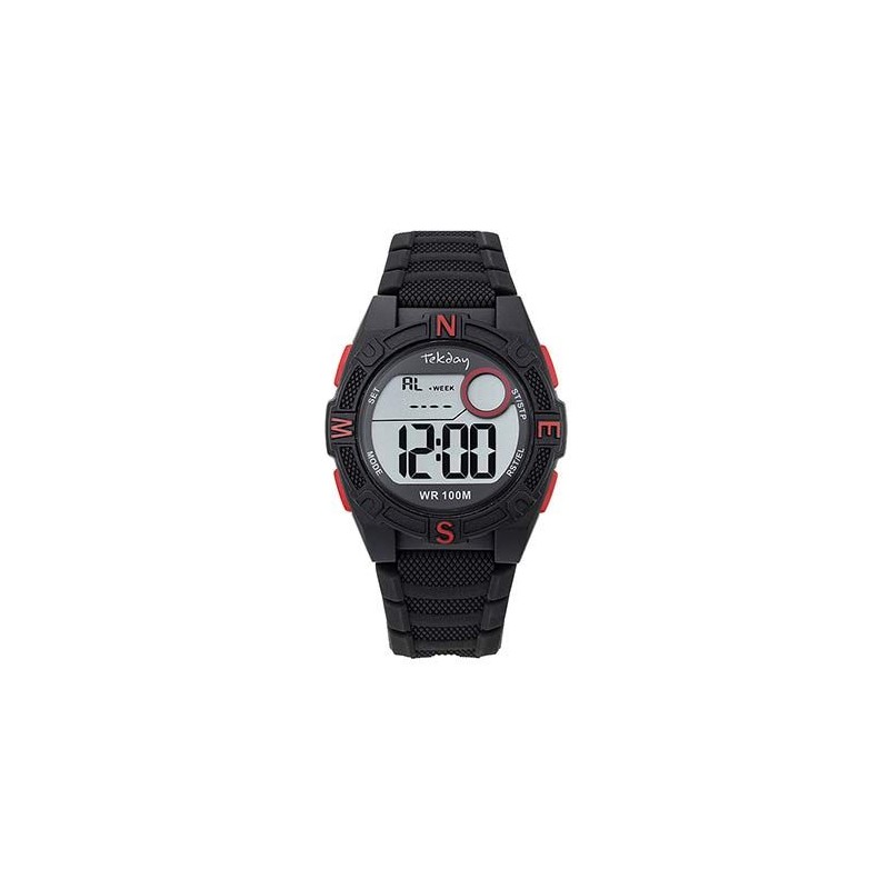 Tekday Montre Homme Silicone Noir 654703 Tekday Montre Homme Silicone Noir 654703