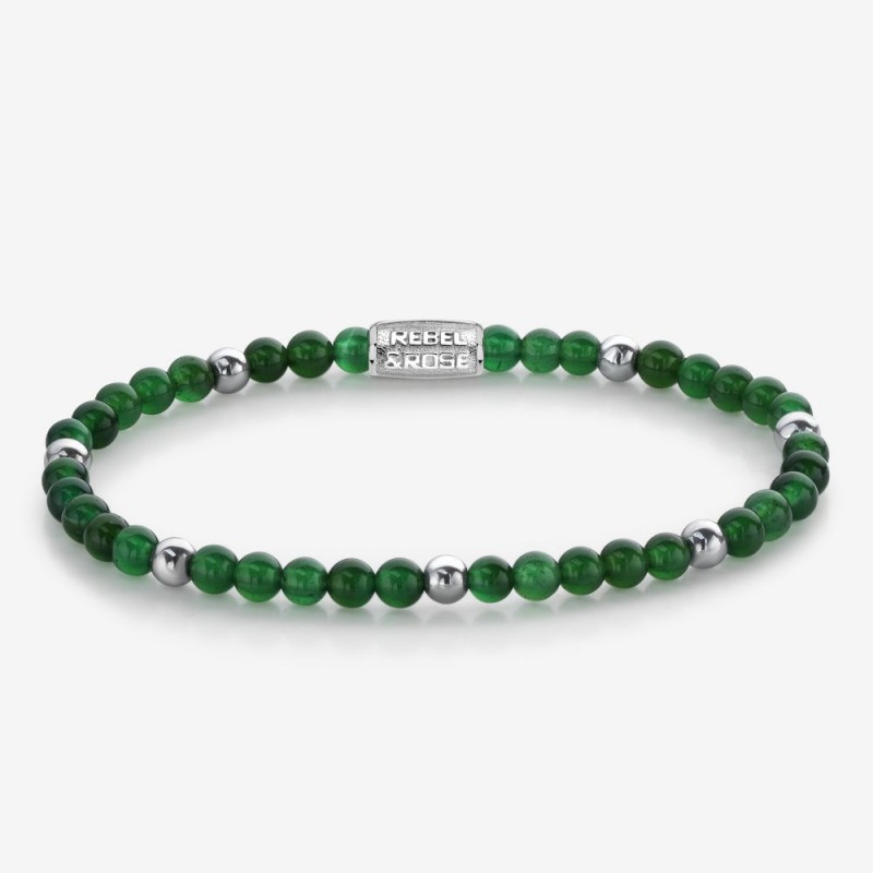 Agathe Création Bracelet Jade Naturel Sculpté Catégorie A - Porte Bonheur Fait Main