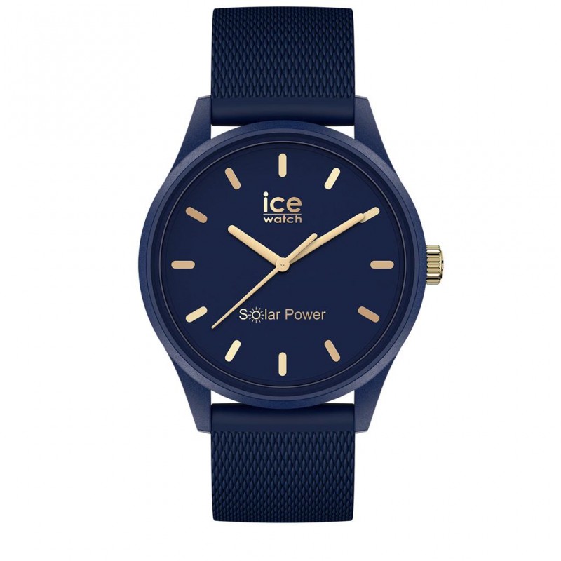 Ice Watch Solar Power Navy Gold Montre Mixte Medium 018744 Ice Watch Solar Power Navy Gold Montre Mixte Medium 018744