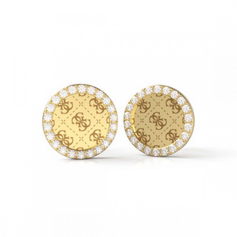 Guess Round Harmony Boucles D'Oreilles Acier Doré JUBE01161JWYG Guess Round Harmony Boucles D'Oreilles Acier Doré JUBE01161JWYG