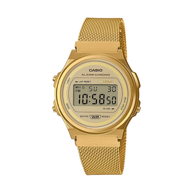 Casio Vintage Montre Homme Milanais Doré A171WEMG-9AEF Casio Vintage Montre Homme Milanais Doré A171WEMG-9AEF