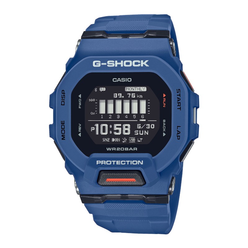 Casio G-Shock G-Squad Montre Homme Bluetooth Résine Bleue GBD-200-2ER Casio G-Shock G-Squad Montre Homme Bluetooth Résine Bleue GBD-200-2ER