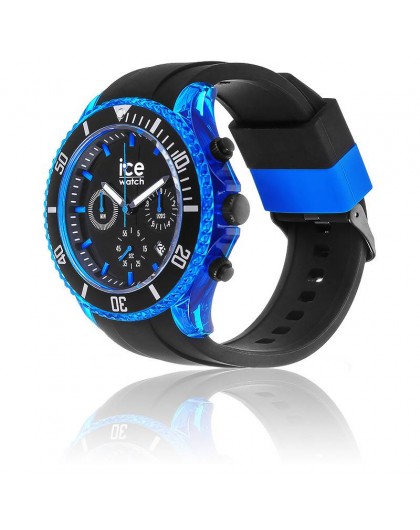 Ice-Watch ICE Steel Uomo – Orologio Cronografo Nero Con Cinturino In Silicone E Dettagli Oro Rosa – 44mm, Impermeabile 10 ATM, 016305 (Large)