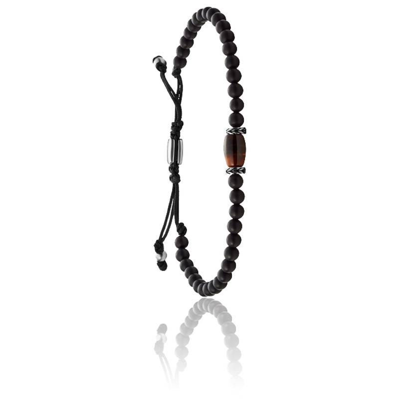 Fossil Vintage Casual Homme Bracelet Perle Noir Et Marron JF03841040