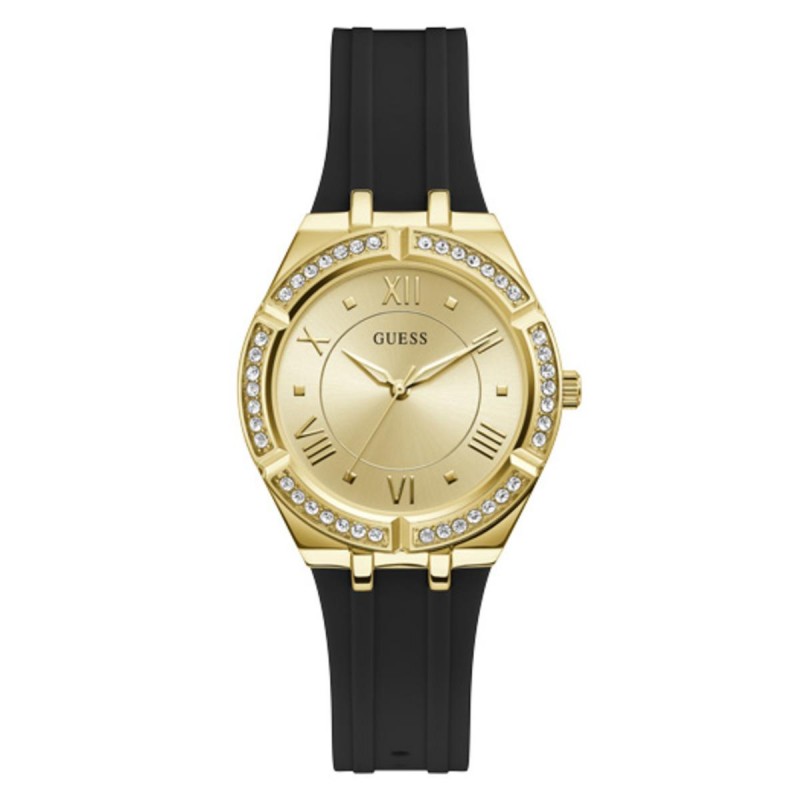 Guess Cosmo Montre Femme Acier Doré Silicone Noir GW0034L1 Guess Cosmo Montre Femme Acier Doré Silicone Noir GW0034L1