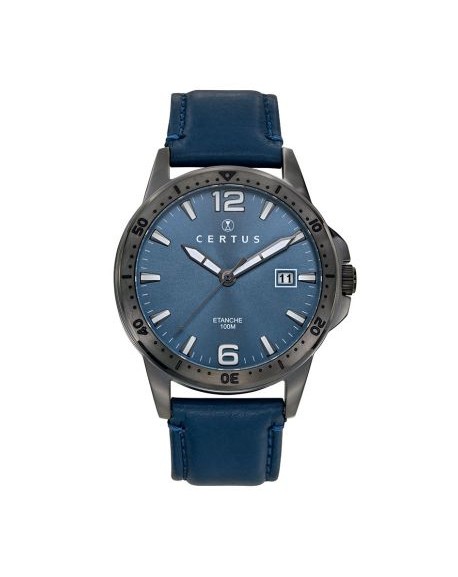 Certus Montre  Homme Acier Cuir Bleu 611175