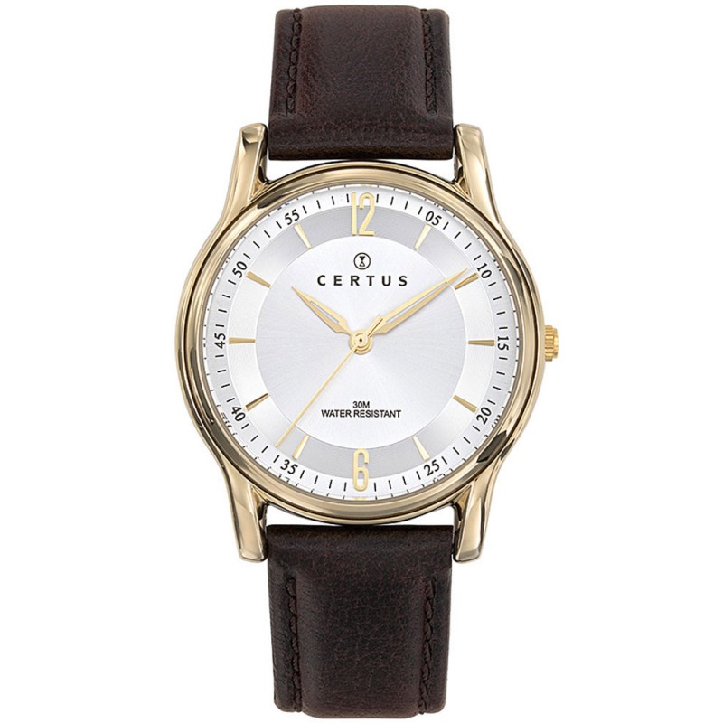 Certus Montre Homme Acier Cuir Marron 611250 Certus Montre Homme Acier Cuir Marron 611250