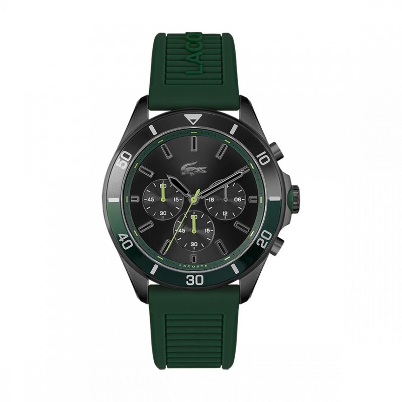 Lacoste Tiebreaker Montre Homme Chrono Acier Silicone Vert 2011153