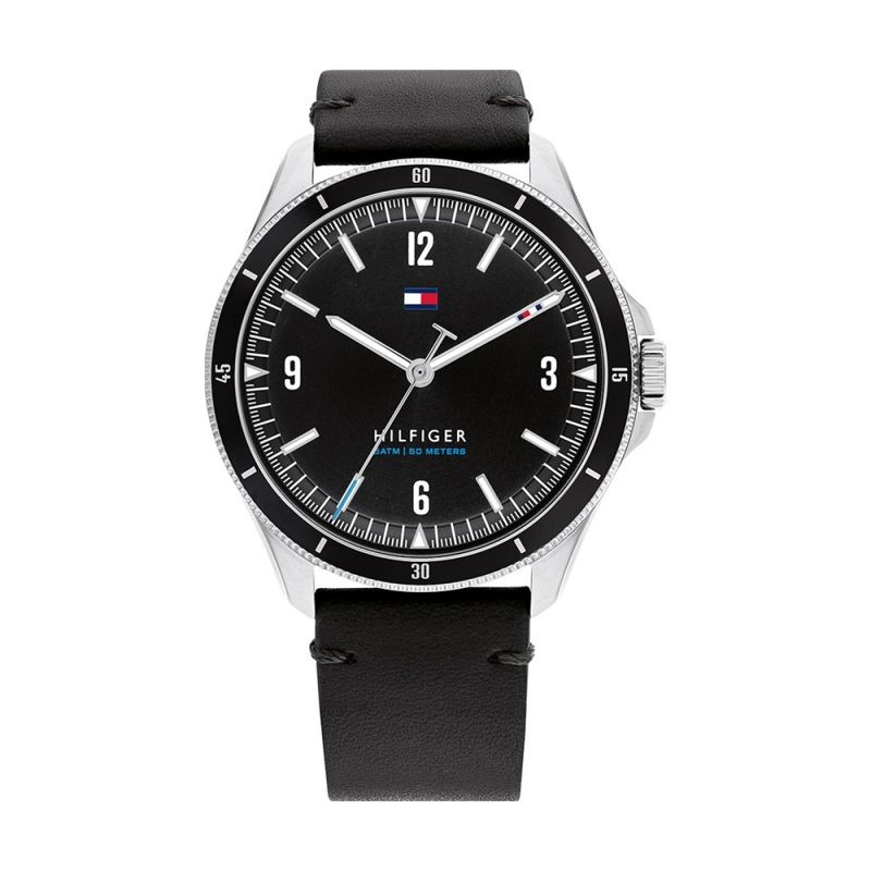 Tommy Hilfiger Maverick Montre Homme Acier Cuir Noir 1791904 Tommy Hilfiger Maverick Montre Homme Acier Cuir Noir 1791904