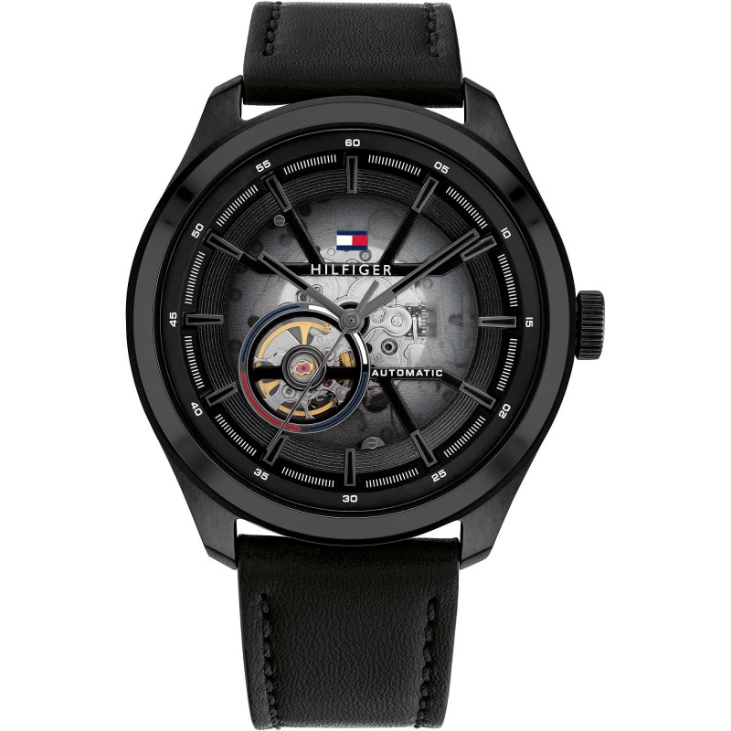 Tommy Hilfiger Oliver Montre Homme Automatique Acier PVD Noir Cuir Noir 1791887 Tommy Hilfiger Oliver Montre Homme Automatique Acier PVD Noir Cuir Noir 1791887