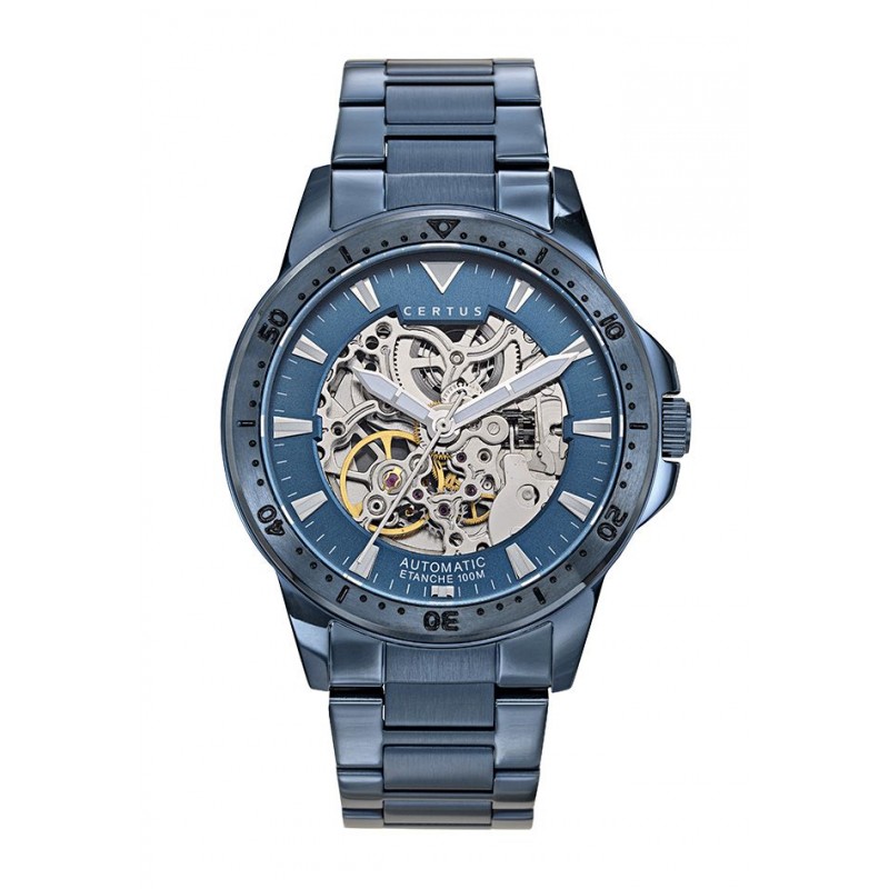 Certus Montre Homme Automatique Acier PVD Bleu 616493