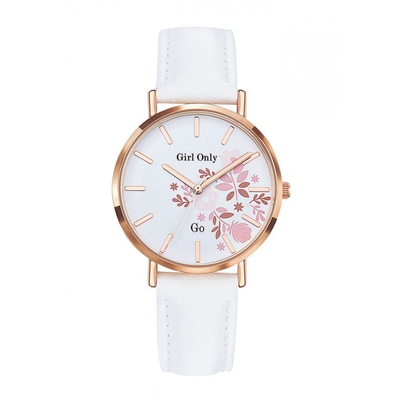 Montre Go Femme Rosé Cuir Blanc 699007 Montre Go Femme Rosé Cuir Blanc 699007