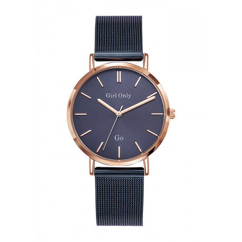 Montre Go Femme Acier Rosé Milanais Bleu 695992 Montre Go Femme Acier Rosé Milanais Bleu 695992