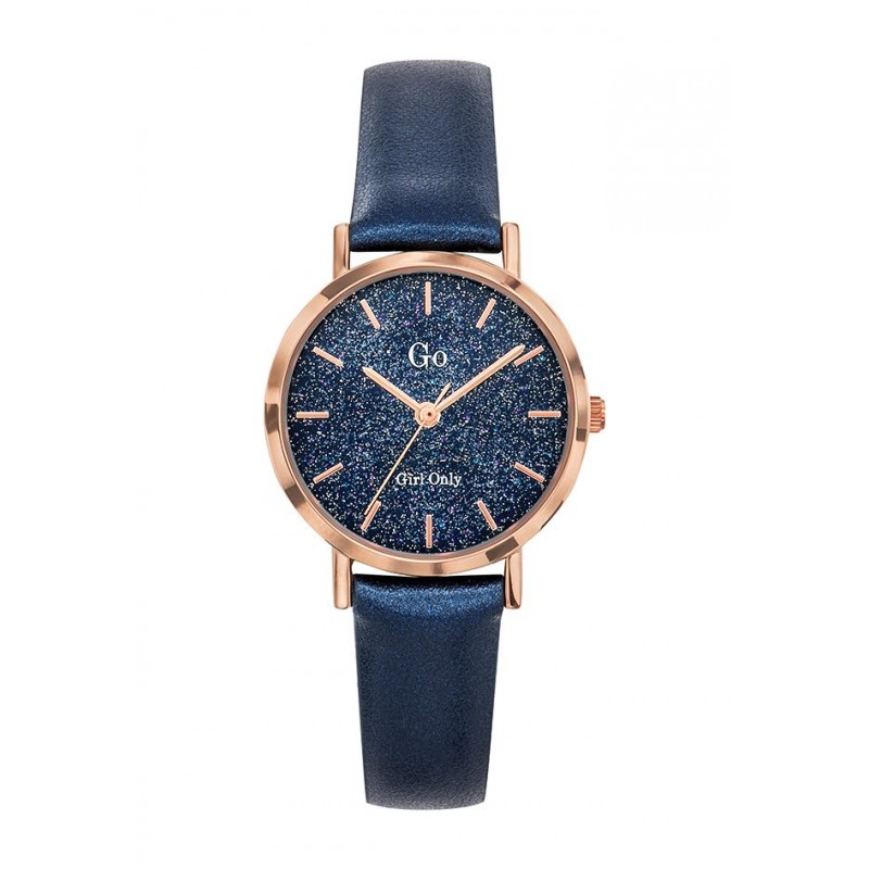Montre Go Femme Rosé Cuir Bleu 699904 Montre Go Femme Rosé Cuir Bleu 699904