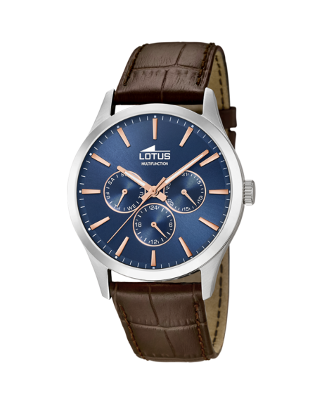 Montre Lotus Homme Multifonction Acier Cuir Marron 18576/5-GPerduMes  Aiguilles.com