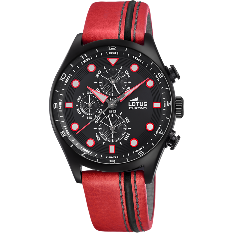 Lotus Montre Homme Chrono Acier Cuir Bleu 18593/5