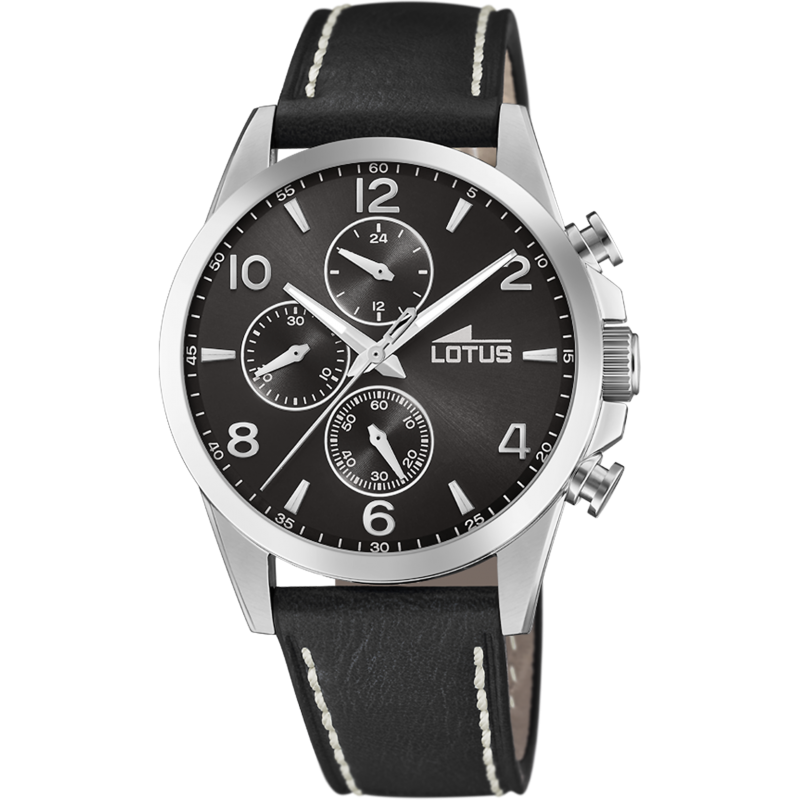 Lotus Montre Homme Chrono Acier Cuir Noir 18630/4