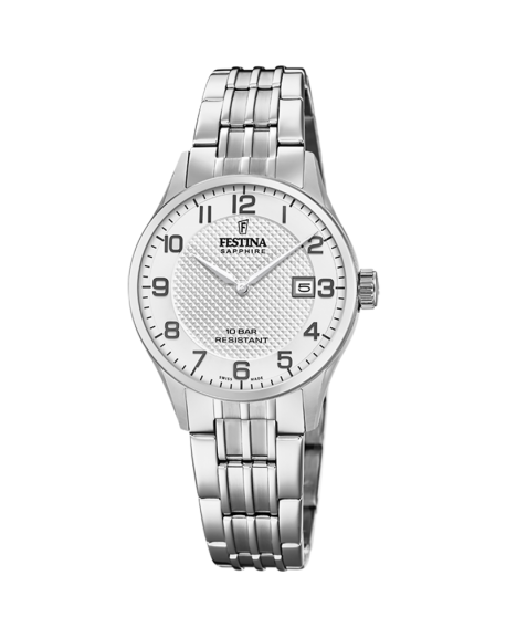 copy of Festina Montre Femme Mademoiselle Swarovski Acier Doré rose Cuir Blanc F20406/1