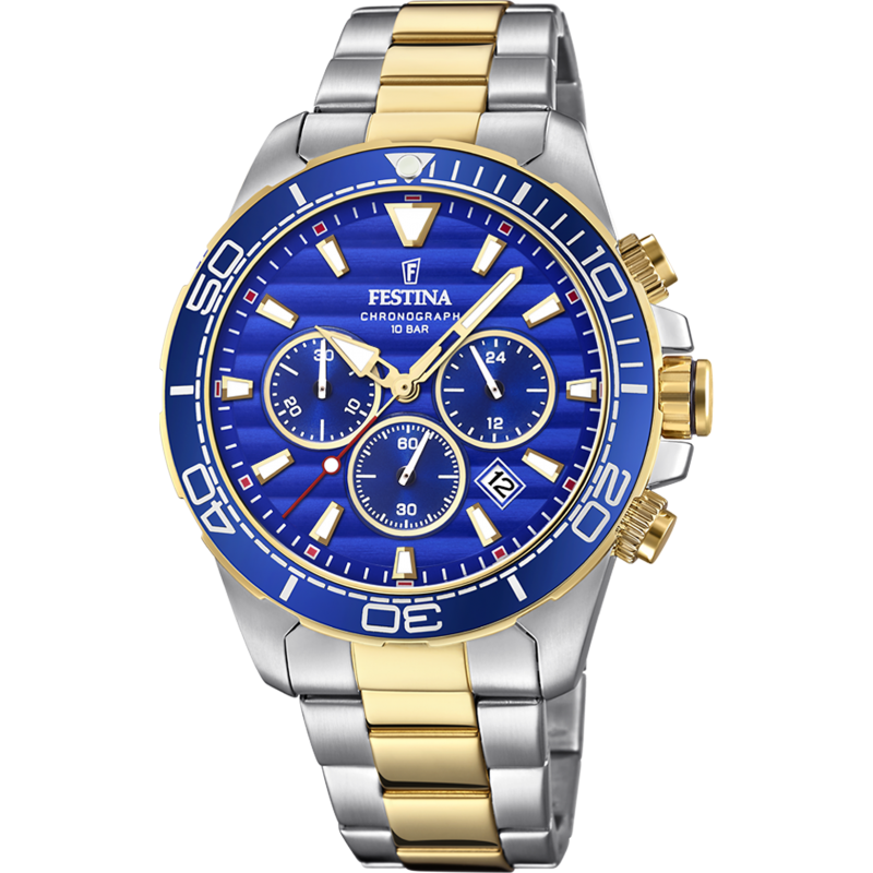 Montre Festina Homme Chrono Acier Bicolore F20363/2 Montre Festina Homme Chrono Acier Bicolore F20363/2