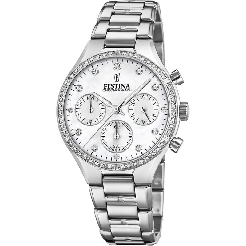 Festina Montre Femme Boyfriend Chrono Acier F20401/1 Festina Montre Femme Boyfriend Chrono Acier F20401/1