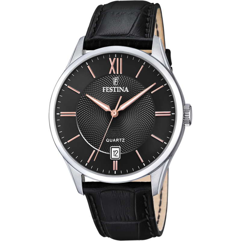 Festina Cabellero Montre Homme Acier Cuir Noir F20426/6 Festina Cabellero Montre Homme Acier Cuir Noir F20426/6