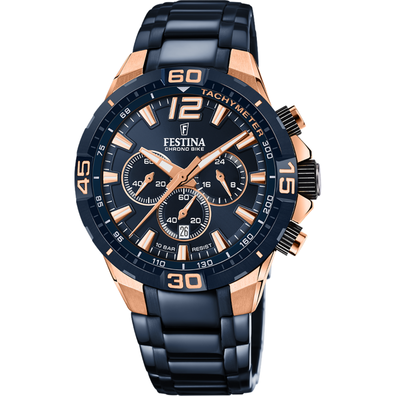 Festina Chrono Bike Montre Homme Acier Doré Rose F20524/1 Festina Chrono Bike Montre Homme Acier Doré Rose F20524/1