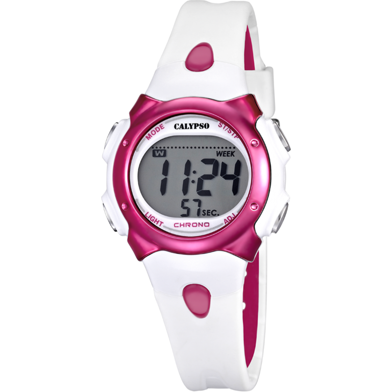 Montre Calypso Femme Chrono Résine Fushia K5609/3 Sport - 100 Mètres Montre Calypso Femme Chrono Résine Fushia K5609/3 Sport - 100 Mètres