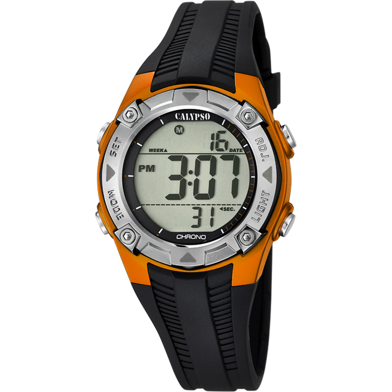 Calypso Montre Chrono Résine Noir K5685/7 Sport - 100 Mètres