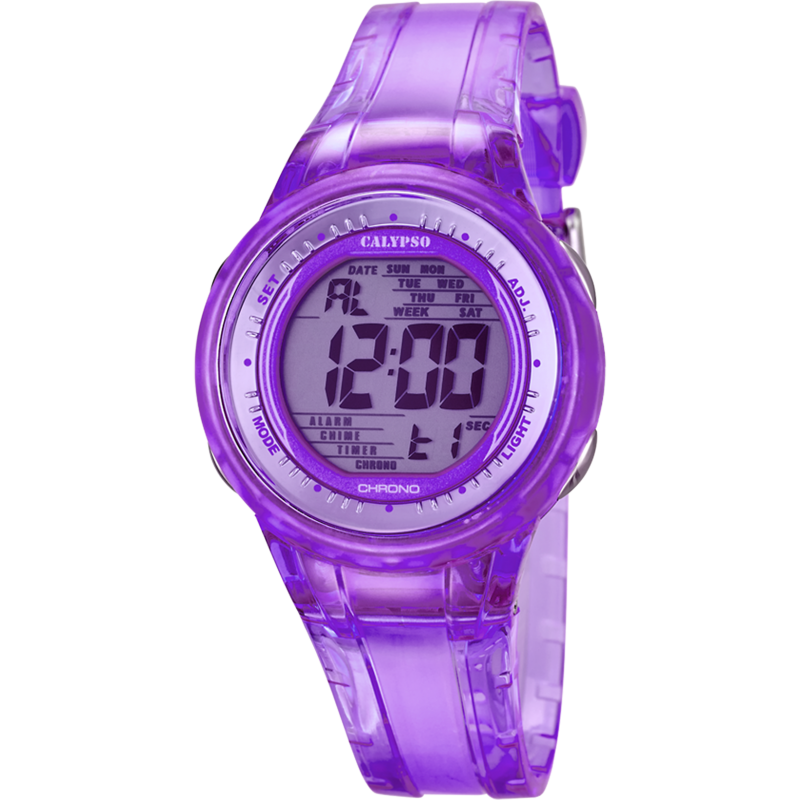 Calypso Montre Femme Chrono Résine Violet K5688/3 Sport - 100 Mètres Calypso Montre Femme Chrono Résine Violet K5688/3 Sport - 100 Mètres