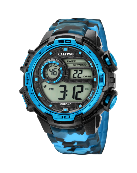 Calypso X-Trem Montre homme cadran Digital bracelet Bleu camouflage-K5723/4