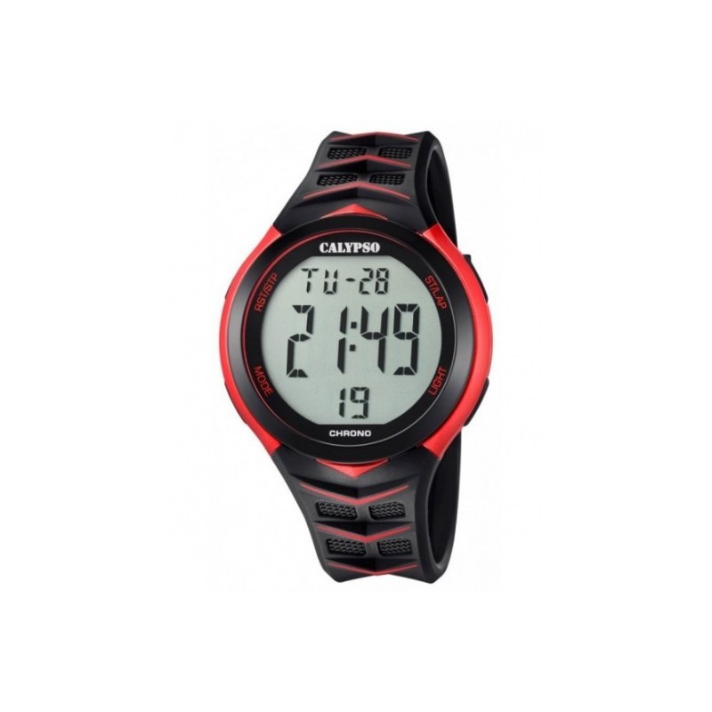 Montre Calypso Homme Chrono Résine Noir K5730/3 Sport - 100 Mètres Montre Calypso Homme Chrono Résine Noir K5730/3 Sport - 100 Mètres