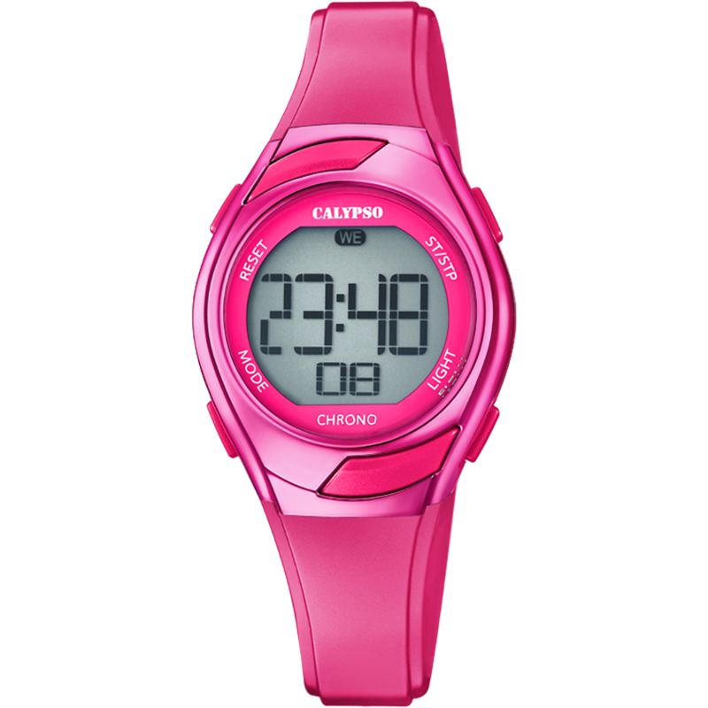 Calypso Montre Femme Digital Crush Chrono Résine Rose K5738/1 Calypso Montre Femme Digital Crush Chrono Résine Rose K5738/1