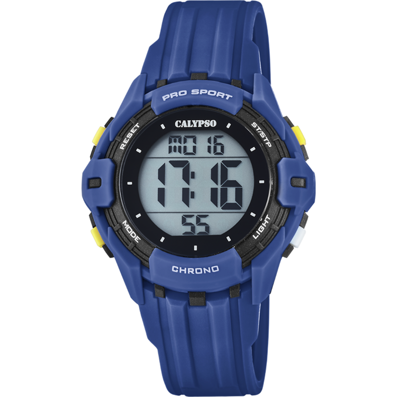 Montre Calypso Chrono Résine Bleu K5740/4 Sport - 100 Mètres Montre Calypso Chrono Résine Bleu K5740/4 Sport - 100 Mètres