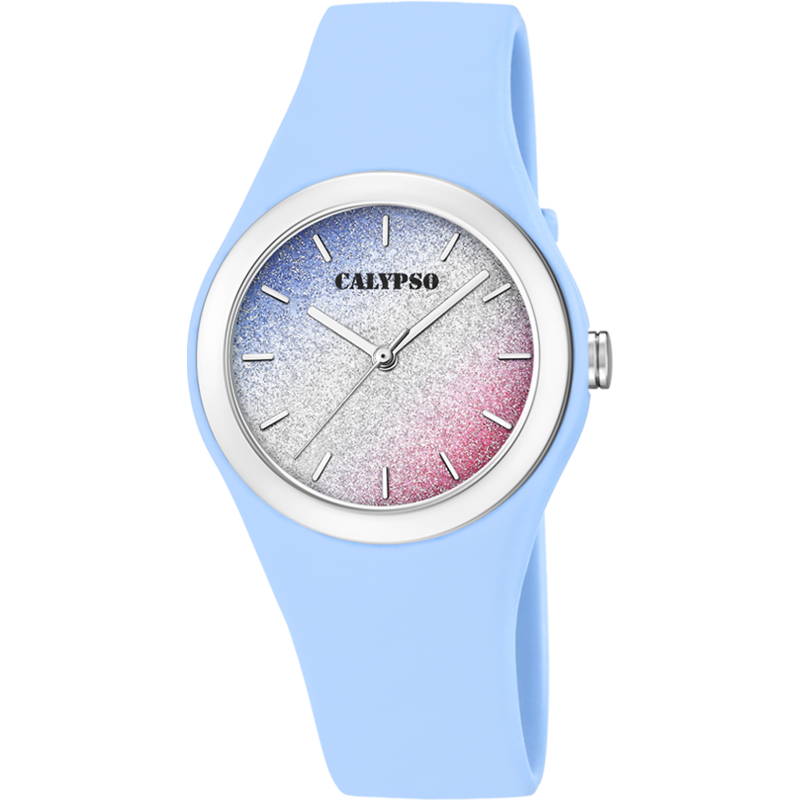 Calypso Trendy Montre Femme Cadran Gris Bracelet Silicone Bleu-K5754/4 Calypso Trendy Montre Femme Cadran Gris Bracelet Silicone Bleu-K5754/4